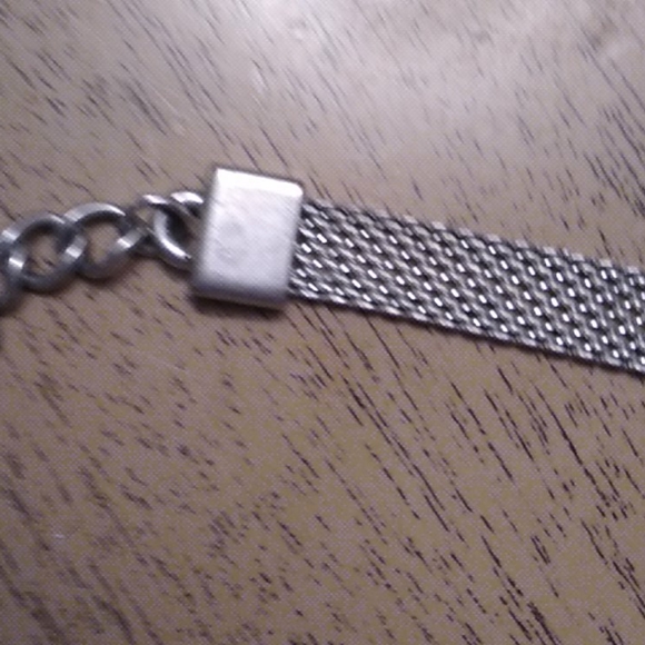 Mesh silver chocker w/ Sky blue stone - Picture 6 of 9
